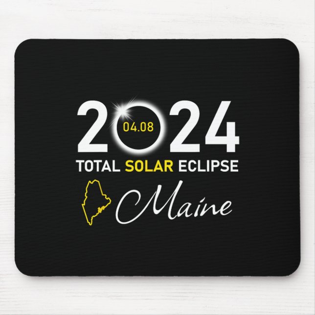 2024 Gesamter Solar-Eclipse-Maine-Staat Mousepad (Vorne)