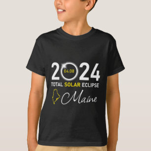 2024 Gesamter Solar-Eclipse-Maine-Staat T-Shirt