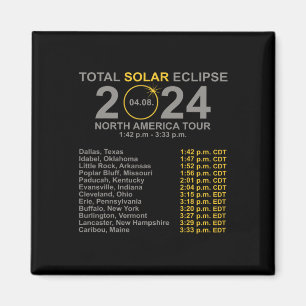 2024 Gesamtsolarausschnitt 8. April Pfad des Eclip Magnet