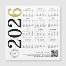 2024 Gold White Calendar Logo QR Code Business