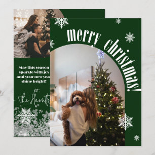 2024 Green Retro Joyeux Noël Glitz Carte photo