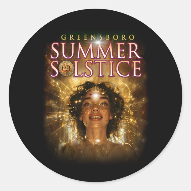 2024 Greensboro Summer Solstice Festival Runder Aufkleber (Vorderseite)