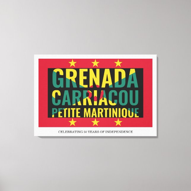 2024 GRENADA 50 Jahre Unabhängigkeit Leinwanddruck (Vorderseite)
