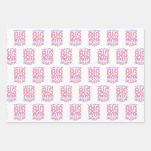 2024 Große Schwester wartet auf neues Baby Geschenkpapier Set
