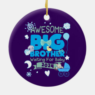 2024 großer Bruder wartet auf neues Baby Keramik Ornament