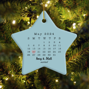2024 Hochzeitstag Star Kalender Verheiratete Keram Ornament