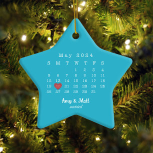 2024 Hochzeitstag Star Kalender Verheiratete Keram Ornament