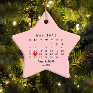 2024 Hochzeitstag Star Kalender Verheiratete Keram Ornament