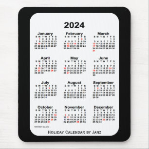 2024 Holiday Two Tone Black Calendar von Janz Mousepad