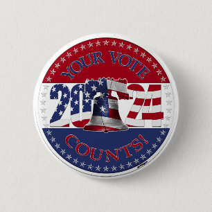 2024 Ihre Stimme zählt Freiheitsglocke USA-Flagge Button