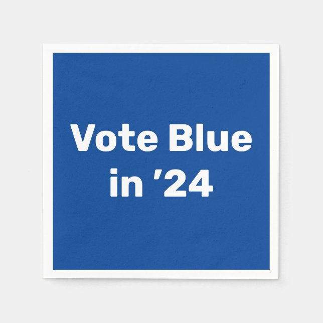 2024 in Napkins über Blue abstimmen Serviette (Vorderseite)