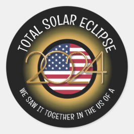 2024 INSGESAMT SOLAR ECLIPSE USA RUNDER AUFKLEBER