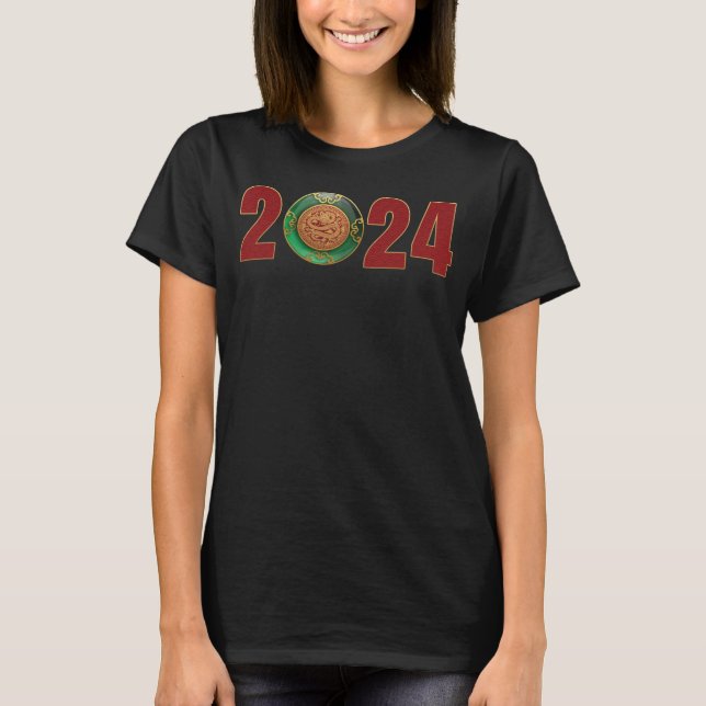 2024 Jade Chinesisches Neujahr des Dragon-T - Shir T-Shirt (Vorderseite)
