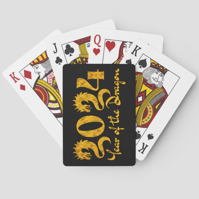 2024 JAHR DER DRAGONGOLD SPIELKARTEN (Rückseite)