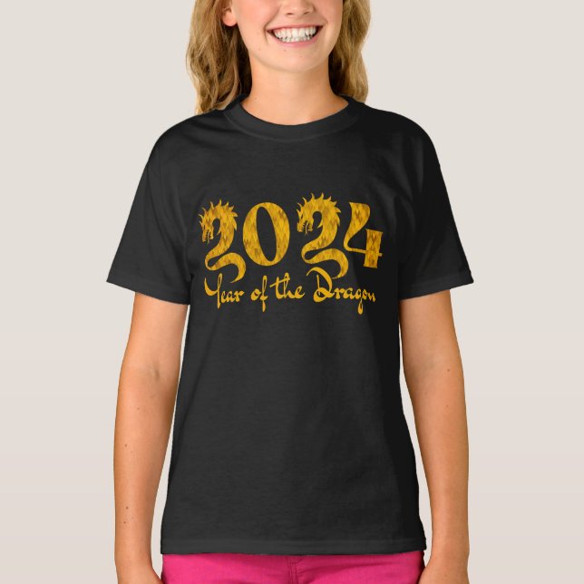 2024 JAHR DER DRAGONGOLD T-Shirt (Vorderseite)