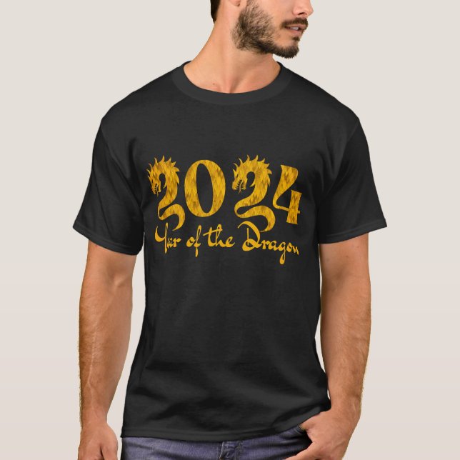 2024 JAHR DER DRAGONGOLD T-Shirt (Vorderseite)