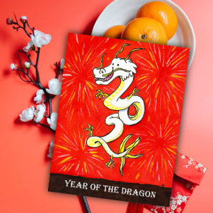 2024 Jahr der Postkarte des Drachen
