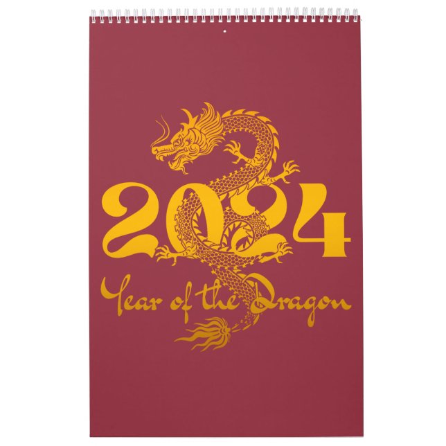 2024 Jahr des chinesischen Drachen-Neujahrs Kalender (Titelbild)