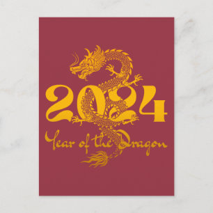 2024 Jahr des chinesischen Drachen-Neujahrs Postkarte