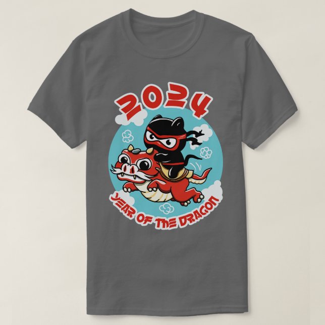 2024 Jahr des Drachen Chinesisches Neujahr T-Shirt (Design vorne)