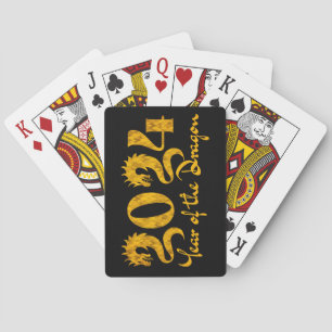 2024 JAHR DES DRACHEN GOLD SPIELKARTEN