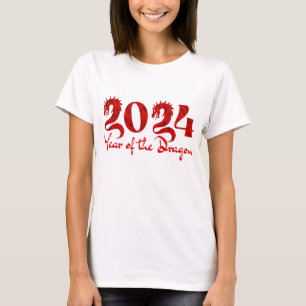 2024 JAHR DES DRACHEN ROT T-Shirt