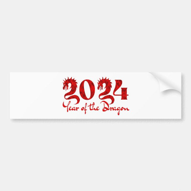2024 JAHR DES DRAGONS ROT AUTOAUFKLEBER (Vorne)