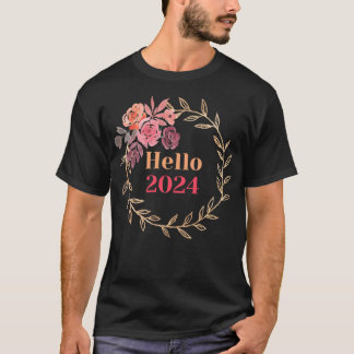 2024 Jahr glücklich Neues Jahr.Hallo 2024 T-Shirt