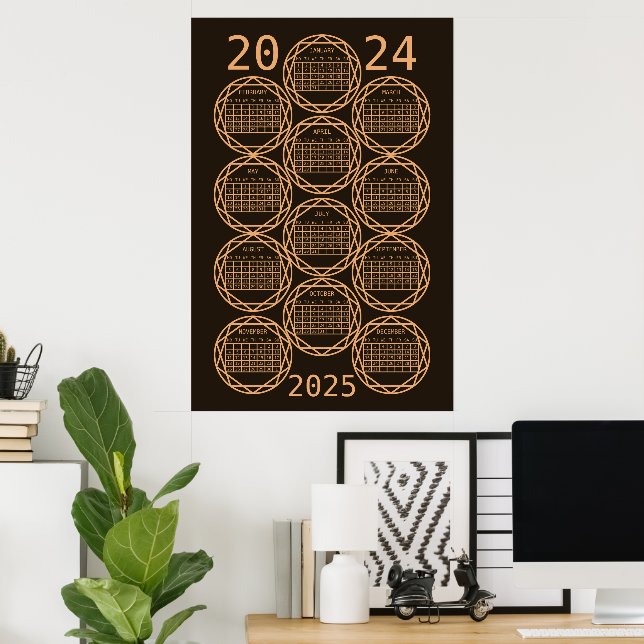 2024-Jahr-Kalender Poster (Heimbüro)