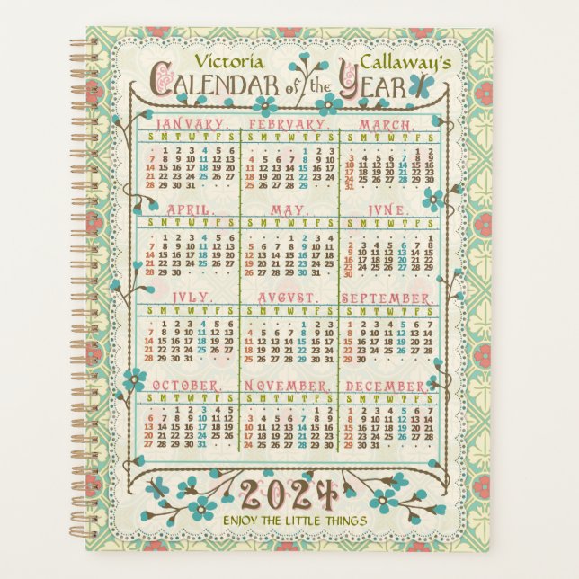2024 Jahre Kalender Viktorianisch Jugendstil | Ben Planer (Vorderseite)