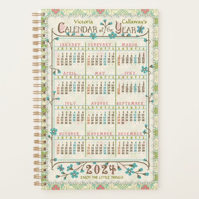 2024 Jahre Kalender Viktorianisch Jugendstil-Museu Planer (Vorderseite)