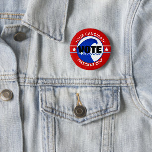 2024 JEDES KANDIDATEN Blaue Welle Muster für die Button
