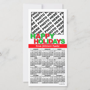 2024 Joyeux jours fériés Calendrier Famille Carte 