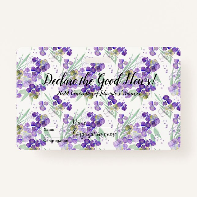 2024 JW convention Hydrangeas  Ausweis (Vorderseite)