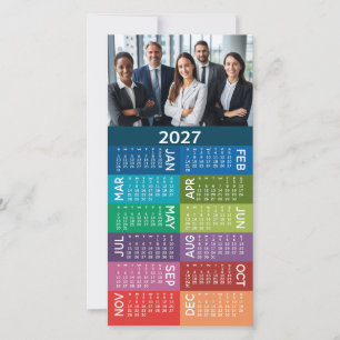 2024 Kalender 1 Foto Collage Farbiger Hintergrund Feiertagskarte