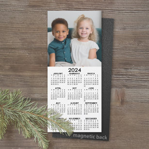 2024 Kalender 1 FotoCollage - Weiß bearbeiten Magnetkarte