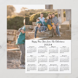 2024 Kalender 2 Benutzerdefinierte Fotos glücklich Feiertagskarte