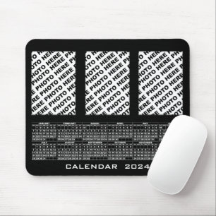 2024 Kalender 3 Vertikale Fotos hinzufügen Mousepa Mousepad
