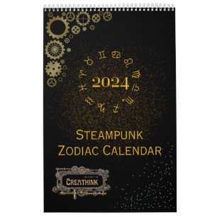 2024 Kalender der Steampunk-Astrologie-Tierkreisze