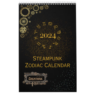 2024 Kalender der Steampunk-Astrologie Zodiac-Zeic