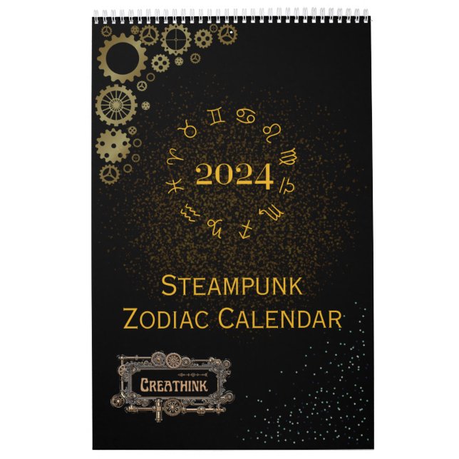 2024 Kalender der Steampunk-Astrologie Zodiac-Zeic (Titelbild)