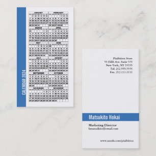 2024 Kalender Digitale Visitenkarte Blue