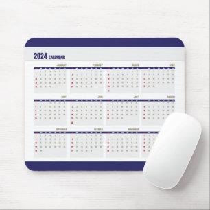 2024 Kalender Einfaches Corporate Blue Mousepad