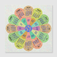 2024 Kalender Einzigartiges Boho Retro Blume Magne