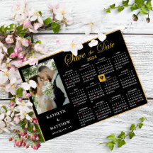 2024 Kalender: Elegantes Script-Foto Save the Date