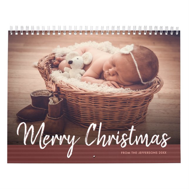 2024 Kalender Familienjunges Foto Frohe Weihnachte (Titelbild)