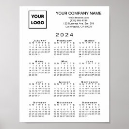 2024 Kalender - Firmenlogo und Text Poster