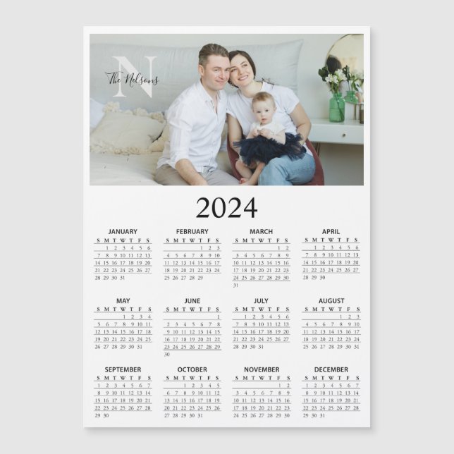 2024 Kalender für das Magnetogramm des Fotos Magnetkarte (Vorderseite)
