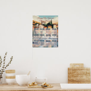 2024 Kalender für die Stadt am Meer Poster