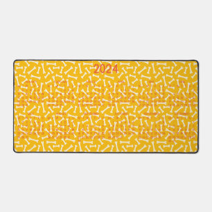 2024 Kalender Hundenknochen Designmuster Schreibtischunterlage